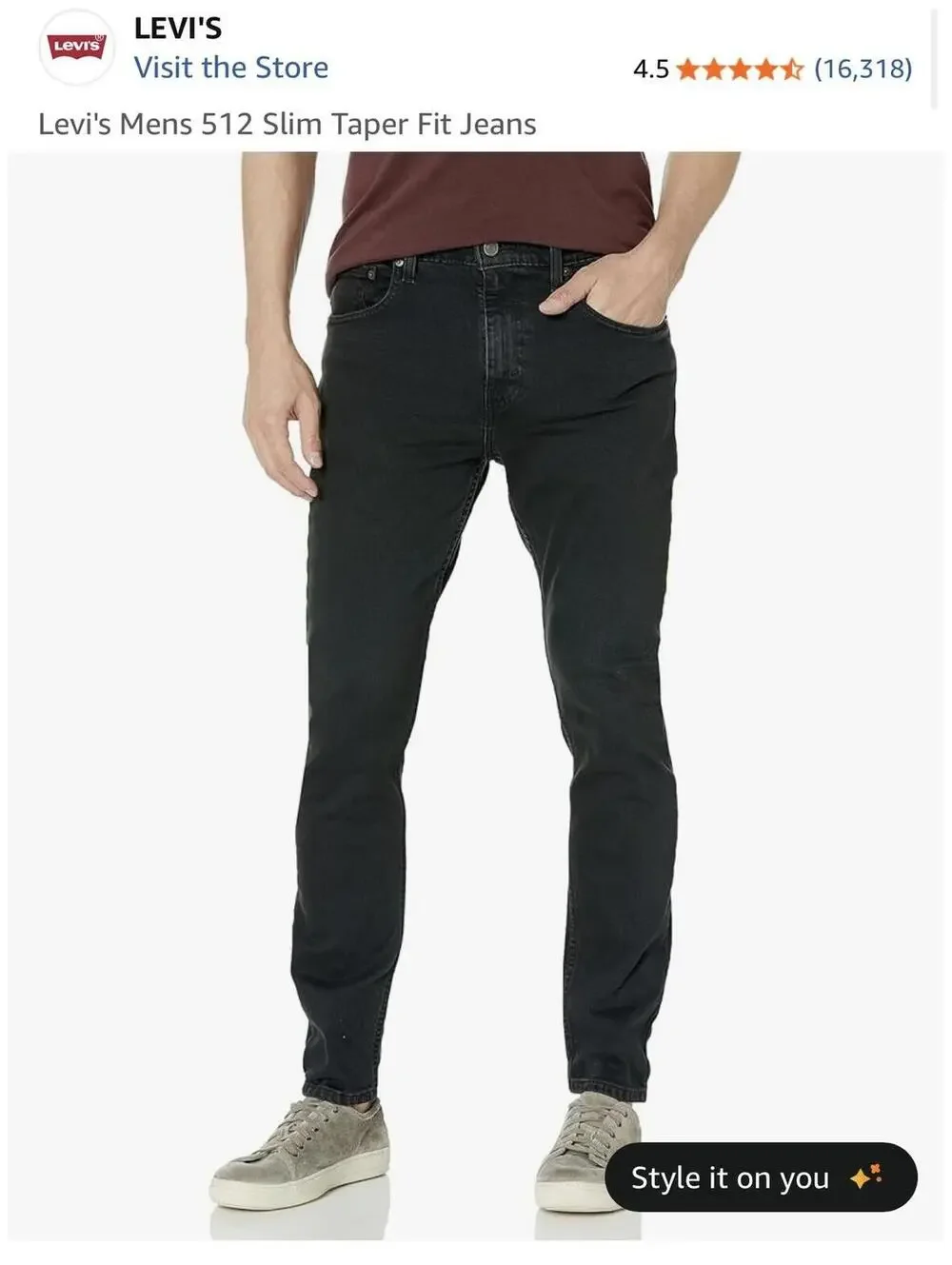 Levi's 512 Slim Taper Performance Jeans Size 40 x 30